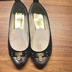 Michael Kors Black and Silver Studded Flats
